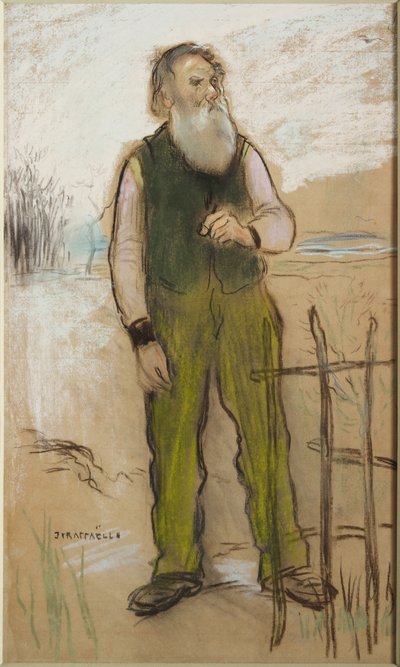 رجل في ضواحي المدينة، حوالي عام 1885 (طباشير أسود وباستيل على ورق) بواسطة Jean Francois Raffaelli