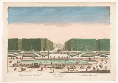 Gezicht op Vauxhall Gardens te لندن 76. عرض بصري يمثل حديقة فوكسهول (العنوان على الكائن) بواسطة جان فرانسوا دومون