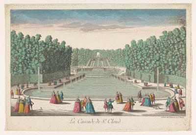 منظر لشلالات حديقة Château de Saint-Cloud لا تتالي دو سانت كلاود (العنوان على الكائن) بواسطة جان فرانسوا دومون