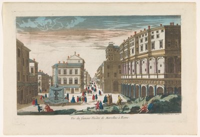 منظر لمسرح مارسيلوس في روما Vue du fameux Théâtre de Marcellus à Rome (العنوان على الكائن) بواسطة جان فرانسوا دومون