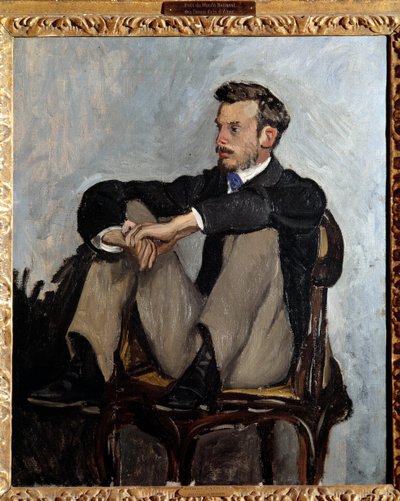 صورة للرسام بيير أوغست رينوار (1841-1919) رسم جان فريدريك بازيل (1841-1870) 1867. Dim. 0،62 × 0،51 م باريس ، متحف أورسيه - صورة للرسام بيير أوغست رينوار (1841-1919). لوحة جان فريدريك بازيل (1841-1870) بواسطة جان فريدريك بازيل