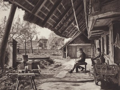 سويسرا: Bernese Farm-House ، تحت سقف المنزل المكشوف (b / w photo) بواسطة جين جابريل