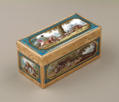 Snuffbox ، c.1760 (ذهبي مع خزف Sevres) بواسطة جان جورج