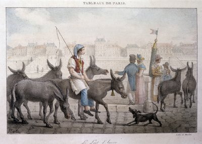 Ancien profession de rue in Paris: merchant de lait d