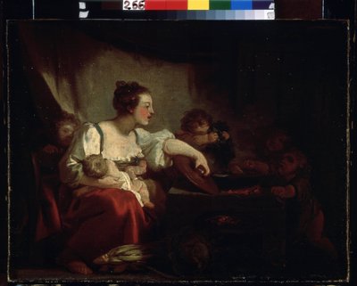 "" الأسرة الفقيرة "(الأسرة الفقيرة) لوحة رسمها جان هونوري فراجونارد (1732-1806) 1760-1762 متحف بوشكين ، موسكو بواسطة جان هونوري فراجونارد