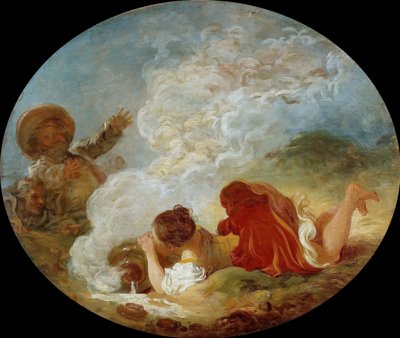 بيريت ودلو الحليب The Fables of La Fontaine ، 1770. بواسطة جان هونوري فراجونارد