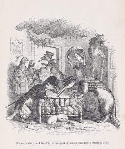 بمجرد أن تطأ قدماي الجزيرة ... من مشاهد من الحياة الخاصة والعامة ... ، كاليفورنيا. 1837-47. بواسطة جان إغنايس إيسيدور جيرار