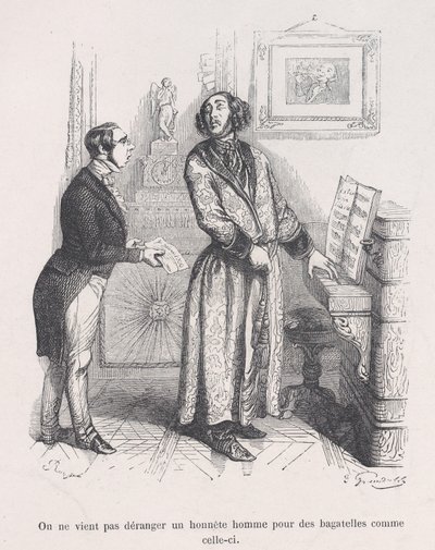 لا يزعج المرء رجلاً صادقًا بتفاهات كهذه. من بؤس هوما الصغير 1843. بواسطة جان إغنايس إيسيدور جيرار