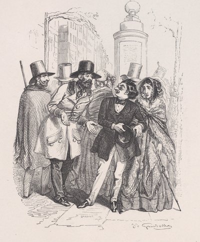 يمكن للمرء أن يلومك لمدة ثلاث سنوات إذا أسقطت قبعته. من Little M ... ، 1843. بواسطة جان إغنايس إيسيدور جيرار