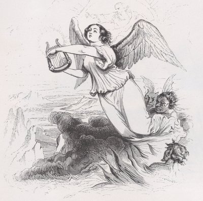 الملاك المنفي من الأعمال الكاملة ل Béranger ، 1836. بواسطة جان إغنايس إيسيدور جيرار