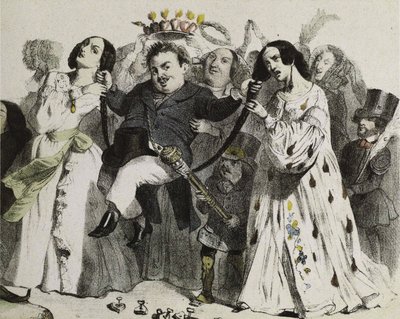 Honoré de Balzac ، أكثر مؤلفينا إنتاجًا ، مدعومًا ومتوجًا من قبل النساء ، 1839. بواسطة جان جاك جراندفيل