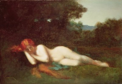 عارية مستلقية (زيت على قماش) بواسطة Jean Jacques Henner