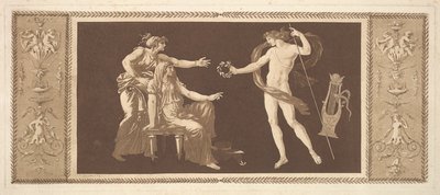 تتويج أبولو الفنون أبولو كراوينينج الفنون ، من Recueil de Different Compositions ... ، 1784. بواسطة جان جاك لاغريني