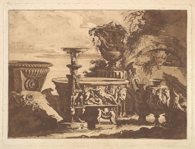 التكوين مع Medici Vase ، من Recueil de Compositions par Lagrenée Le Jeune Coll ... ، 1782. بواسطة جان جاك لاغريني