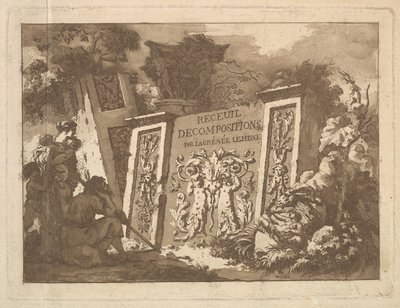 واجهة الكتاب ، من Recueil de Compositions par Lagrenée Le Jeune Collection of Compositio ... ، 1782. بواسطة جان جاك لاغريني
