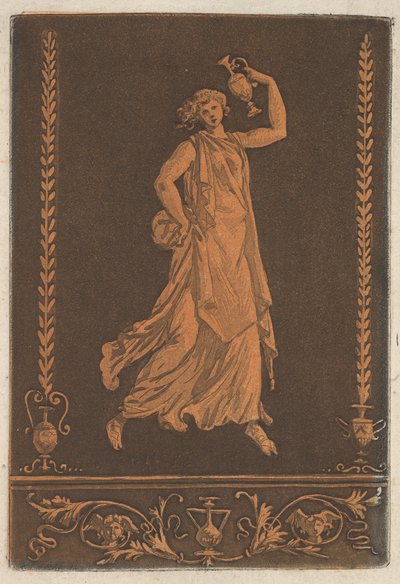 امرأة شابة رايات ، تسير من اليسار إلى اليمين ، تحمل إناءً معدنيًا ... 1784. بواسطة جان جاك لاغريني