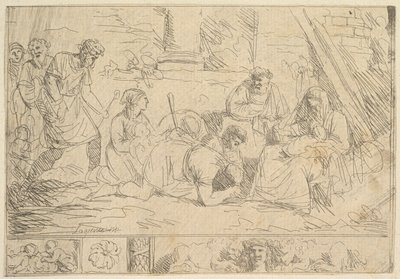 L'Adoration des Bergers عبادة الرعاة ، 1762-63. بواسطة جان جاك لاغريني