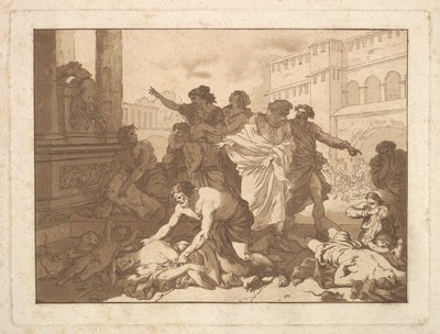 La Peste chez les Philistines Plague بين الفلسطينيين ، في ألبوم يحتوي على R ... ، 1782-1821. بواسطة جان جاك لاغريني