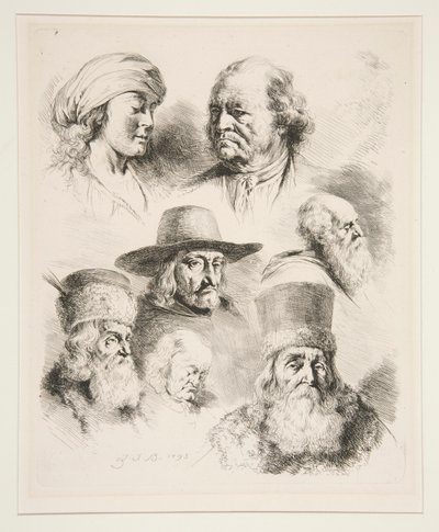 سبعة رؤساء بورتريه بواسطة Jean-Jacques de Boissieu