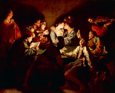 Nocturnal concert, c.1621/2 (oil on canvas) بواسطة جان لوكلير