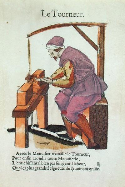 The Wood Turner (نقش ملون) بواسطة جان لوكلير