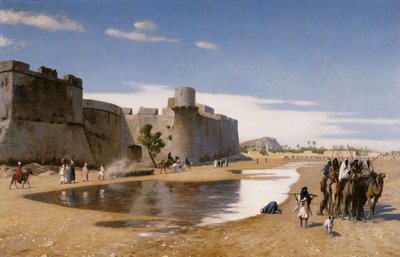 قافلة عربية خارج بلدة محصنة ، c.1895 بواسطة جان ليون جيروم