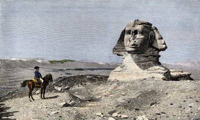 حملة (حملة) مصر (1798-1801): نابليون الأول بونابرت (1769-1821) أمام تمثال أبو الهول في الجيزة في مصر بواسطة جان ليون جيروم
