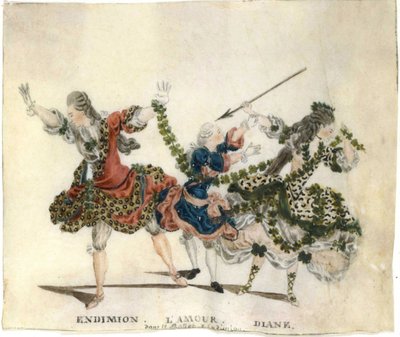 تصميم أزياء الباليه Endymion بواسطة Gaetano Vestris ، 1773-1778. بواسطة جان لويس فيش