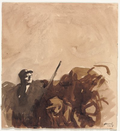 جندي في خندق (وجه) بواسطة Jean-Louis Forain