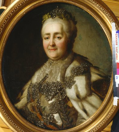 صورة الإمبراطورة كاثرين الثانية (1729-1796) par Voille ، Jean Louis (1744-after 1803). زيت على قماش ، مقاس: 68.5 × 60 بواسطة جان لويس فويل