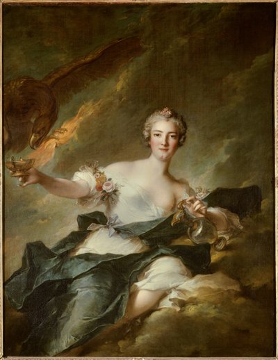 صورة لدوقة تشولنز ، ممثلة في هيبي ، إلهة العقل (آن جوزيف بونييه دي لا ماسون (1718-1787) ، زوجة دوق شولن) ويمثلها نسر يرمز إلى الإله جوبيتر - رسم جان مارك ( جان مارك) ناتي بواسطة جان مارك ناتييه