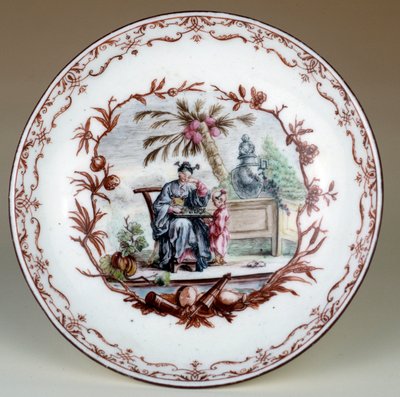 لوحة من البورسلين تمثل مشهد شطرنج صيني. أنجزها جان ميشيل ليوتارد (1702-1796). باريس ، فنون زخرفية بواسطة جان ميشيل ليوتارد