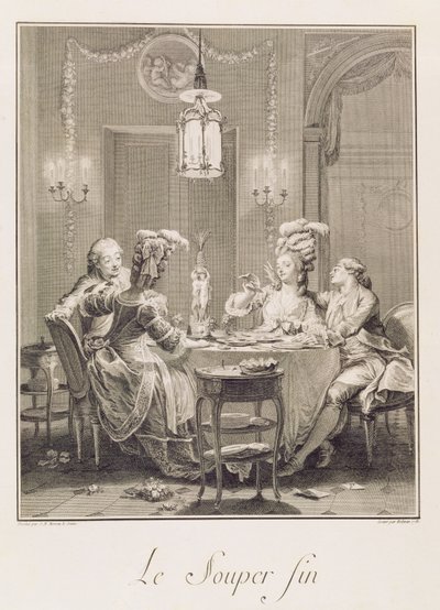 العشاء الفاخر ، 1781 ، منقوش بواسطة IS Helman (1743-1809) بواسطة جان ميشيل الأصغر مورو