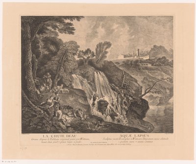 Rustende figuren bij een waterval الشلال - Aquae Lapsus (العنوان على الكائن) عمل أنطوان واتو (عنوان المسلسل) عمل أنطوان واتو ، رسام الملك في الأكاديمية الملكية للرسم والنحت (...] (عنوان السلسلة) بواسطة جان أنطوان واتو
