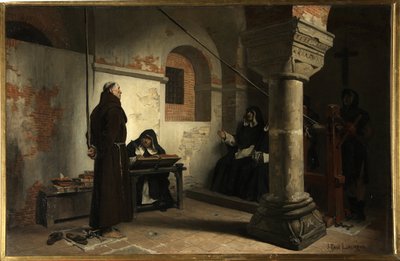 برنارد ديليسيو (1260-1319) أمام محكمة التفتيش - رسم جان بول (جان بول) لورينز (1838-1921) ، زيت على قماش ، حوالي 1881 ، 79 × 121 سم - (برنارد ديليسيو أمام محكمة التفتيش ، زيت على قماش لجين بول لورينز) - ستا بواسطة جان بول لورنس