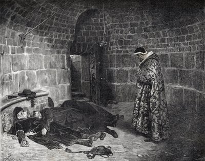 انتقام البابا أوربان السادس (1318-1389) - انتقام البابا أوربان السادس (يعذب ويختفي الكرادلة) - نقش لورينز - بواسطة جان بول لورنس
