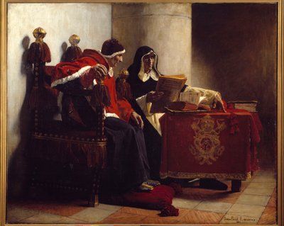 كما قال البابا والمحقق "Sixtus IV (1471-1484) و Tomas de Torquemada (1420-1498)". لوحة جان بول لورينز (1838-1921) بواسطة جان بول لورنس