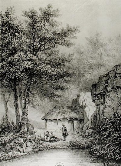 جان جاك روسيا (1712-1778) كابينة في إرمينونفيل ، 1842 بواسطة جان بيير بعد ثينوت