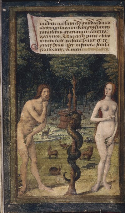 آدم وحواء من Bastard Letters ، حوالي 1490-1510 بواسطة جين بوييه