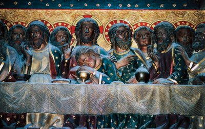 Last Supper, bas-relief of choir with Stories from Life of Christ, By Jean Ravy (died 1345), Notre-Dame Cathedral (UNESCO World Heritage List بواسطة جان رافي