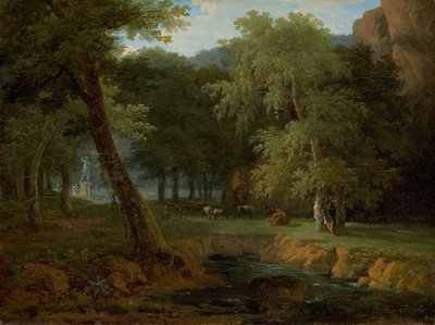 مشهد الغابة مع الحوريات وهرم ، ج. 1810. بواسطة جان فيكتور بيرتين
