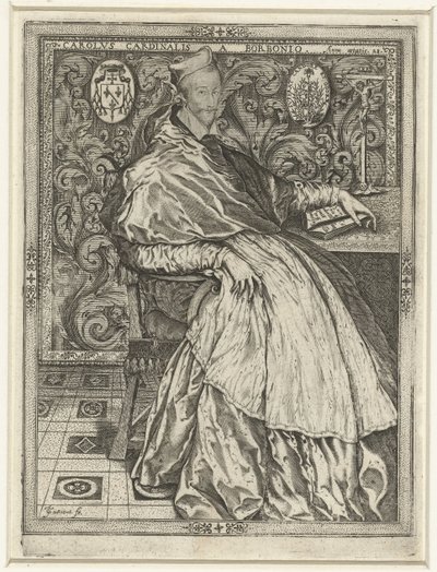 Portret van kardinaal Karel van Bourbon تشارلز كاردينال بوربون عن عمر يناهز 28 عامًا بواسطة جان دي غورمونت (أنا)