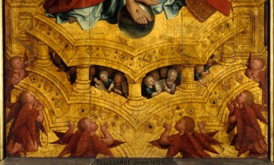 الثالوث ، التفاصيل. الملائكة. الجزء المركزي من Anchin polyptych. رسم جان بيلجامبي (أو جيهان بيلغامبي بواسطة جان الأكبر Bellegambe
