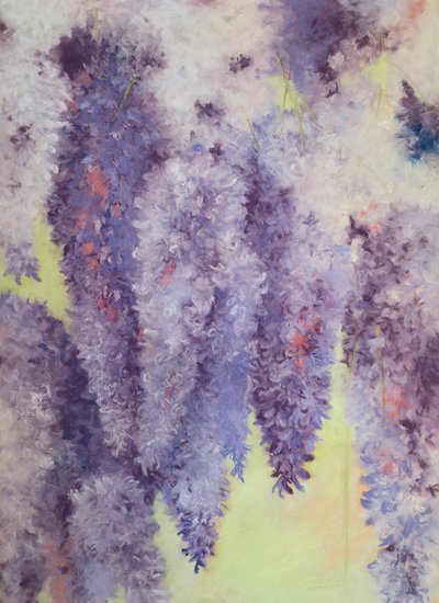 زهور الوستارية، 2023 (باستيل على ورق) بواسطة جين متاهة