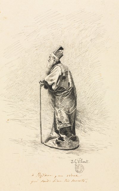 دراسة للساحر في قصة Conte de Fée لجنية ، 1800s. بواسطة جيهان جورج فيبرت