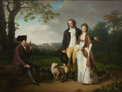 نيلز ريبرج مع ابنه يوهان كريستيان وابنته في القانون إنجلك ، ني فالب ، 1797 بواسطة ينس جويل