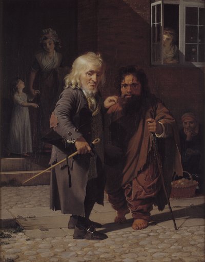 قزمان: Obligeert ، بائع شريط ضفيرة يهودي ، بجانب Roman Dwarf Bajocco في أحد شوارع كوبنهاغن بواسطة ينس جويل