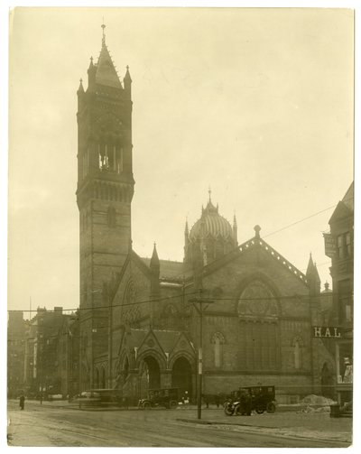 الكنيسة الجنوبية القديمة ، بوسطن ، الولايات المتحدة الأمريكية ، حوالي 1902-10 (صورة فضية للجيلاتين) بواسطة جيسي تاربوكس بيلز
