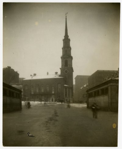 بارك سانت تشيرش ، بوسطن ، ماساتشوستس ، الولايات المتحدة الأمريكية ، حوالي 1902-10 (صورة فضية من الجيلاتين) بواسطة جيسي تاربوكس بيلز