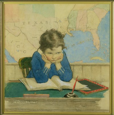 رسم توضيحي لغلاف مجلة Good Housekeeping، أكتوبر 1928 (ألوان مائية وفحم على ورق) بواسطة جيسي ويلكوكس سميث